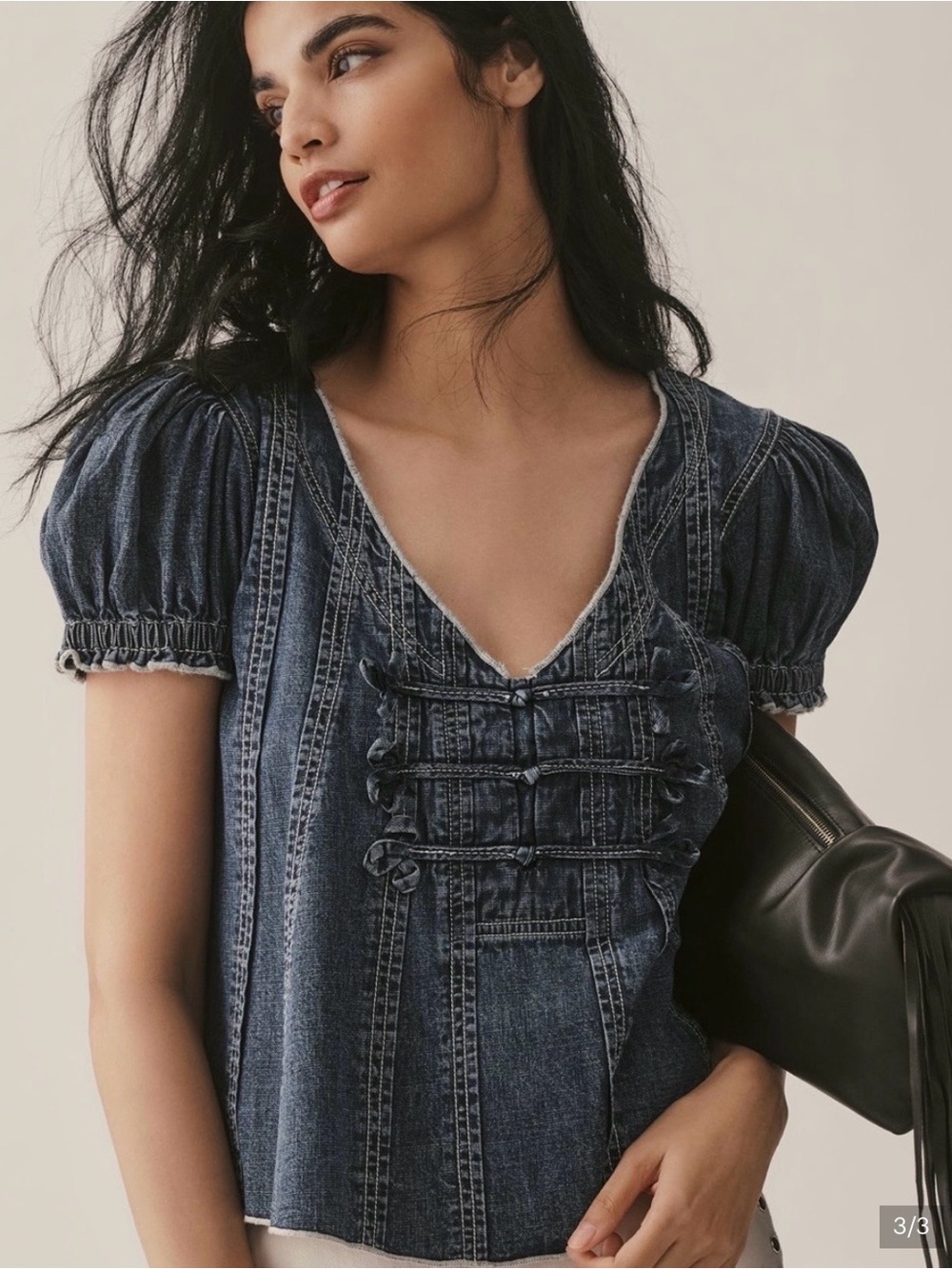 Anthropologie pilcro denim swing top - Picture 3 of 6